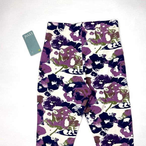 LYSSE 1306 Tummy Control Purple Floral Leggings Women S NWT High Rise Stretch - Picture 4 of 7